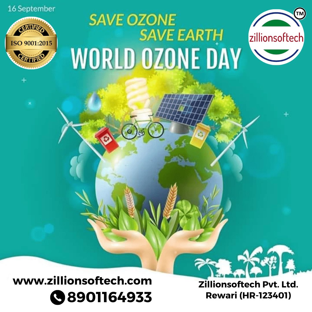 zillionsoftech's tweet photo. World Ozone Day is observed on 16 September annually. Since 1994, World Ozone Day is celebrated which was established by the United Nations General Assembly. This day reminds people about the depletion of the Ozone Layer and to find solutions to preserve it.
#WorldOzoneDay https://t.co/v41KPPWxqo