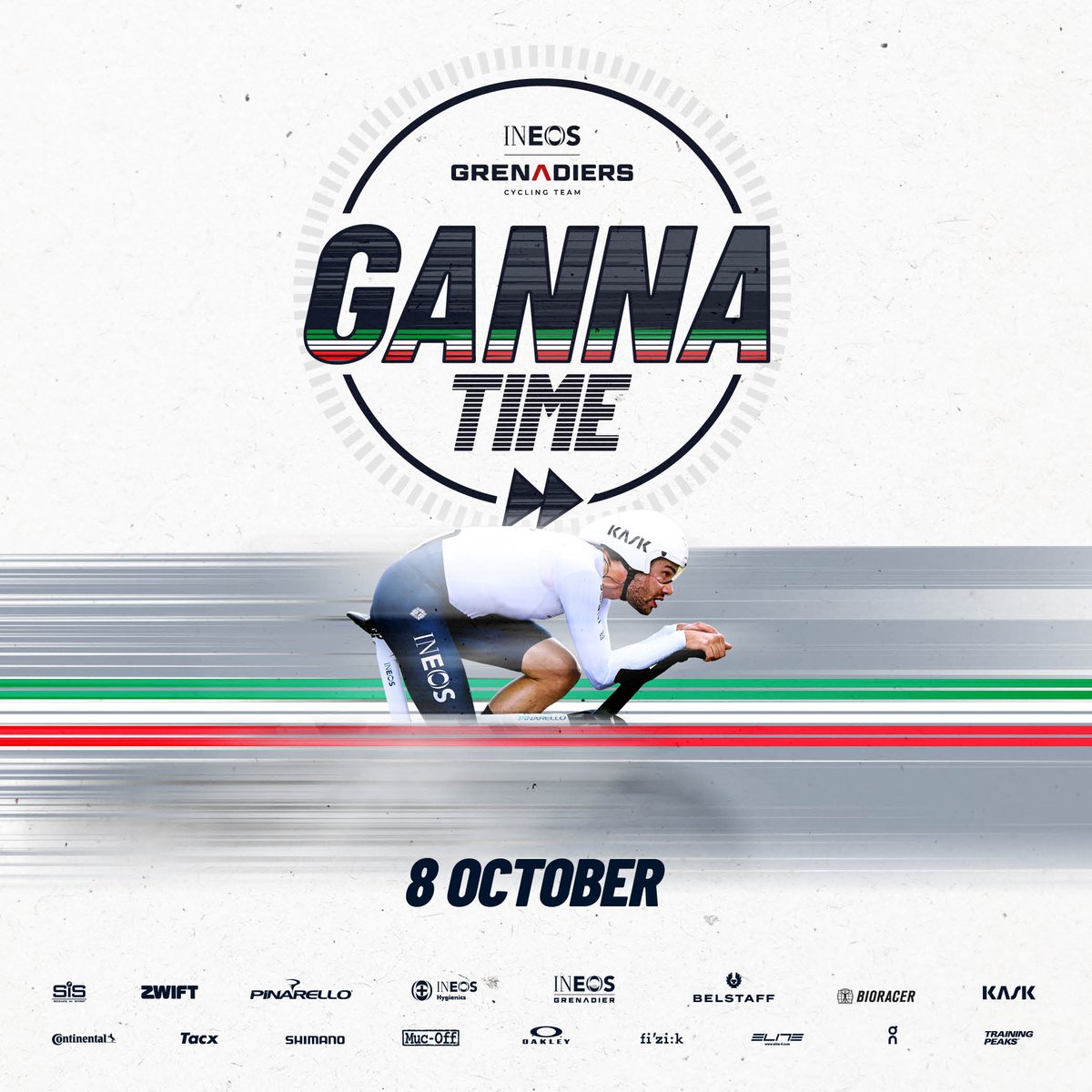 🕗 20:00 CEST/19:00 BST
📆 Saturday 8th October 
🇨🇭 Grenchen, Switzerland
🏟️ <a href="/TISSOT/">TISSOT</a> Velodrome

<a href="/GannaFilippo/">Filippo Ganna</a> vs. The UCI Hour Record timed by Tissot 

Time to go all in 👊

ineosgrenadiers.com/article/ganna-…