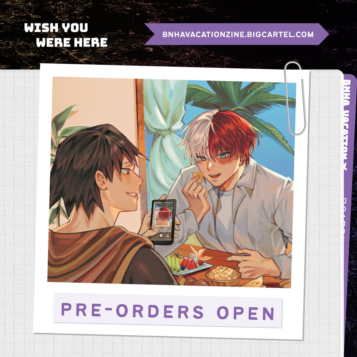 offering you sweet summery vibes with seroroki by the beach 🍉🏝️🌊 

preorder your copies of the most vibrant and adventurous UA travel-themed zine with <a href="/bnhavacation/">Wish You Were Here 📍 COMPLETE!</a>, open until october 8!

🧭 bnhavacationzine.bigcartel.com