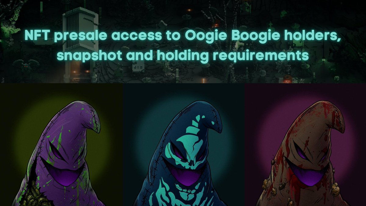 We're thrilled to announce NFT presale access to Oogie Boogie holders. More info TBA.

Get $🎃🎃🎃
pancakeswap.finance/swap?outputCur…

#OogieBoogie #BSC #BSCGemsAlert #Binance #NFTCommunity #PancakeSwap
