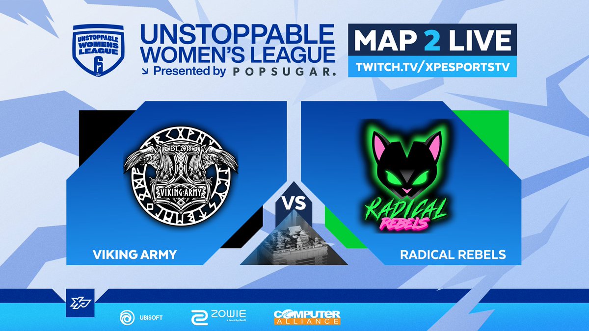 XPWomensLeague's tweet photo. MAP 2 LIVE for the 3rd PLAYOFF of S8, The #UnstoppableWL presented by @popsugarau!
โ๏ธ @VikingArmyGG ๐ @Radical_ESC
๐บhttps://t.co/QfvJ7GiA3A
๐ @hotto_au & @_Fishnoodle
๐น @Kortari
Thanks to our sponsors:
@R6esportsOCE
@ZOWIEBenQANZ
@CompAllianceAus
#XPWL #R6W #R6WL #R6Female https://t.co/aaDtDg61sd