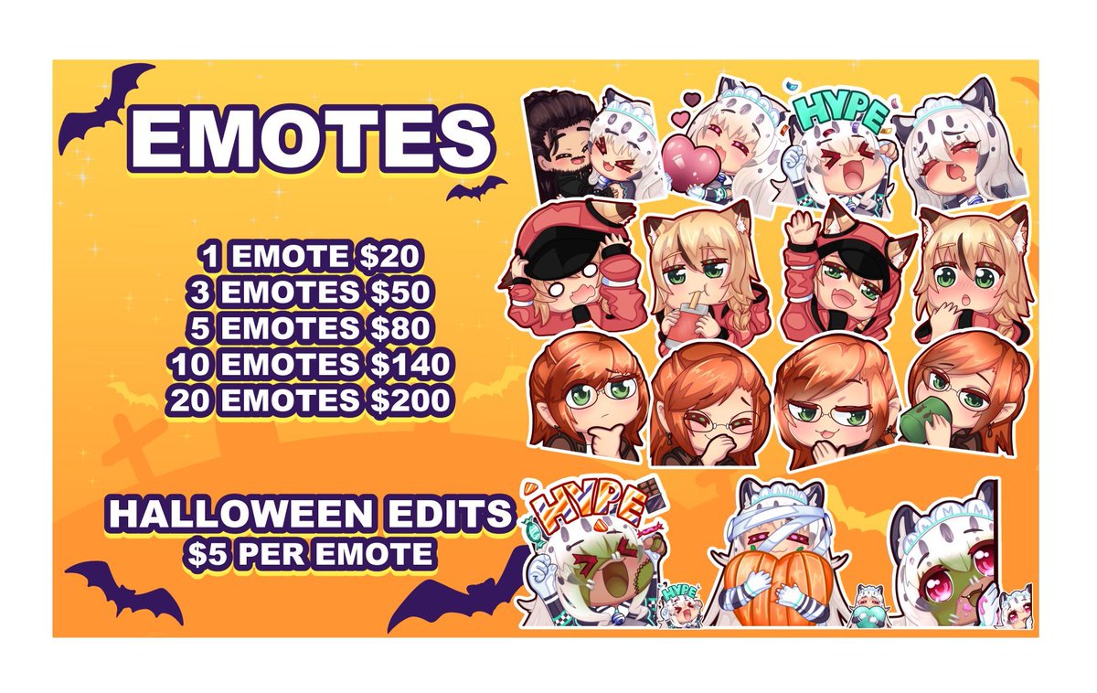 Emote slots are still open~ 👍

If interested, feel free to DM me or bid on YCH for commissions! 😊

ych.commishes.com/user/bramblych…