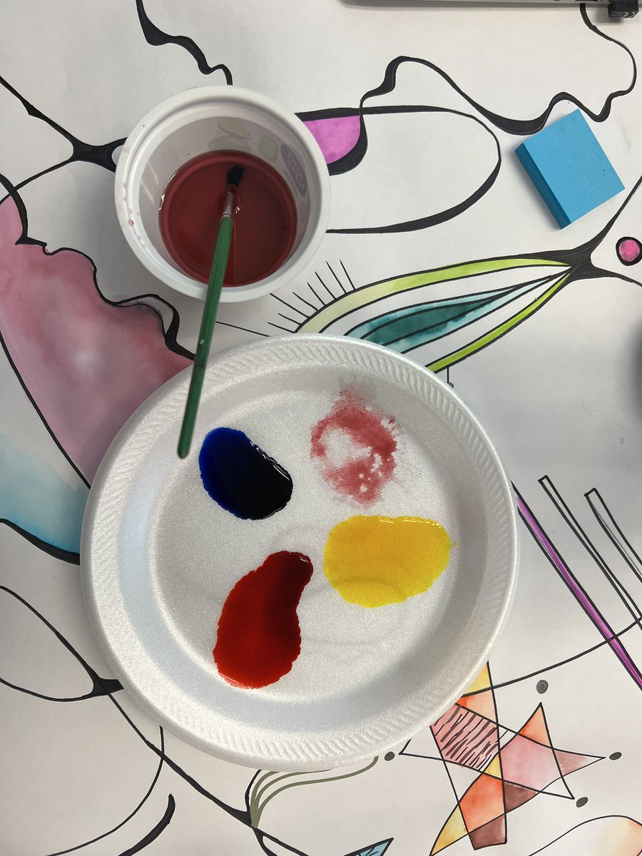 Sixth Grade students exploring ink and watercolor techniques. #neurographicart #expressyourself
