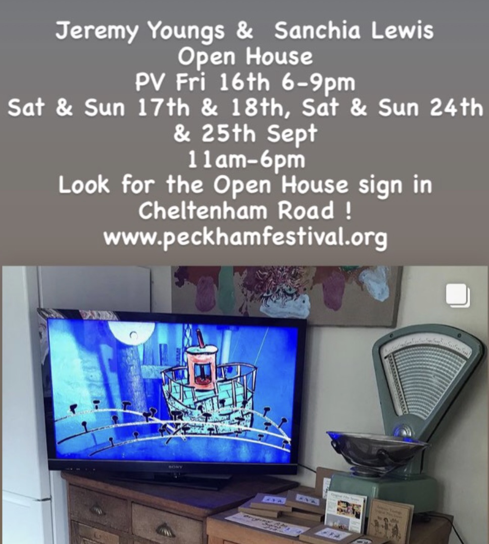 Jeremy Youngs will be showing his latest animation films along with his oil paintings, drawings and giclee prints
#jeremyyoungs #animation #films #paintings #giclees #peckhamfestival #drawings #art #openstudio #peckham #nunhead #openhouse #filmscores #cds