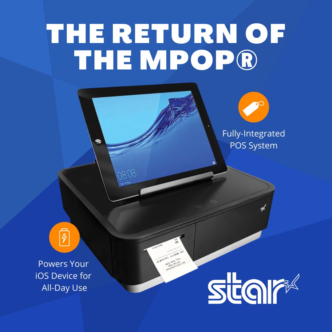 StarMicronics's tweet photo. The mPOP® now has direct iOS connectivity, charging your iOS device while data transfers for convenient, all-day use! 🙌

#starmicronics #pointofsale #possystems #posprovider #possupplier #retailtech #retailpos #restauranttech #restaurantpos #cannatech #cannabiz #receiptprinter https://t.co/aprFm2UXE0