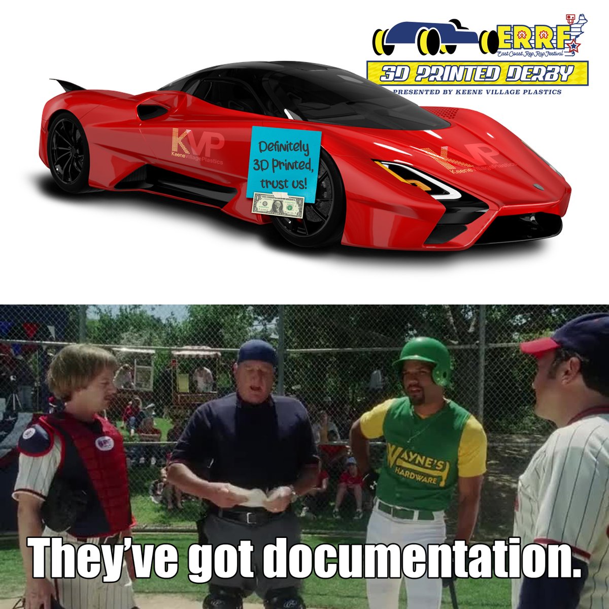 Keene Village Plastics (@keeneplastics) on Twitter photo Pulling up to the starting line at the #3DPrintedDerby like… 👀 🤫
#TotallyLegit
#DefinitelyPrinted
#TrustUs
#Real
#NotaSSCTuatara
Are your derby cars ready? 🏎️🏁 #ERRF2022
🧵 villageplastics.com | <a href="/EastRepRapFest/">Follow us @3DPrintopia</a> Pulling up to the starting line at the #3DPrintedDerby like… 👀 🤫
#TotallyLegit
#DefinitelyPrinted
#TrustUs
#Real
#NotaSSCTuatara
Are your derby cars ready? 🏎️🏁 #ERRF2022
🧵 villageplastics.com | <a href="/EastRepRapFest/">Follow us @3DPrintopia</a>
