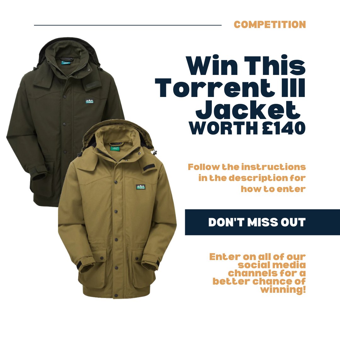 Win a Torrent lll Jacket!

We're giving you the chance to win a Torrent jacket worth £140. To enter, all you must do is:

- Follow <a href="/farmbuyerclub/">Farm Buyer Club</a> &amp; <a href="/RidgelineUK/">Ridgeline of New Zealand - UK</a> 
- Retweet this tweet
- Tag a friend in this tweet 

The winner can pick from any size XS – 5XL &amp; either colour shown.