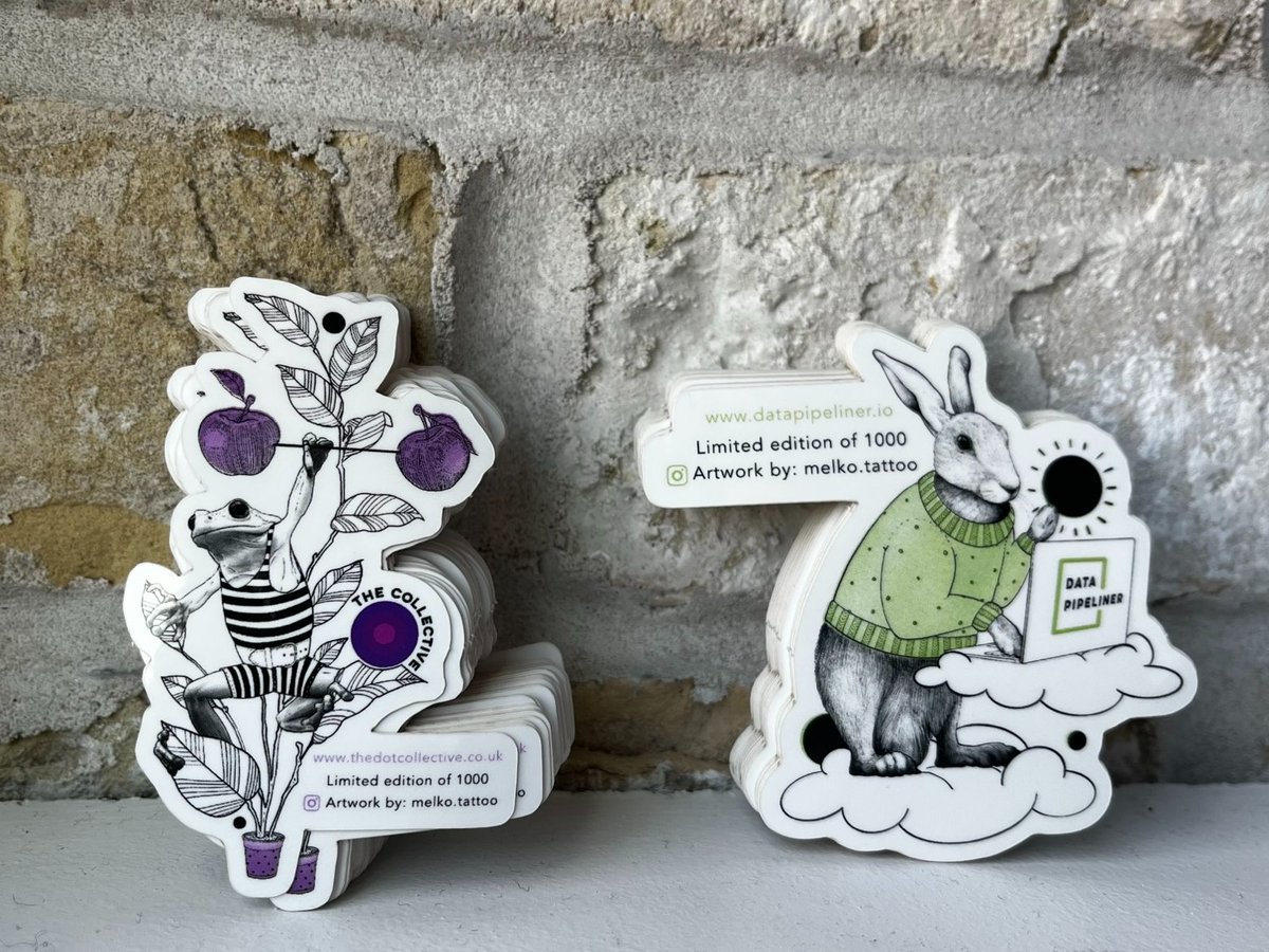 datapipeliner's tweet image. Getting ready for @BigData_LDN next week and our stickers just arrived! #smallbutbeautiful make sure to add them to your laptop lid collection when you drop by our stand 649 for a chat!