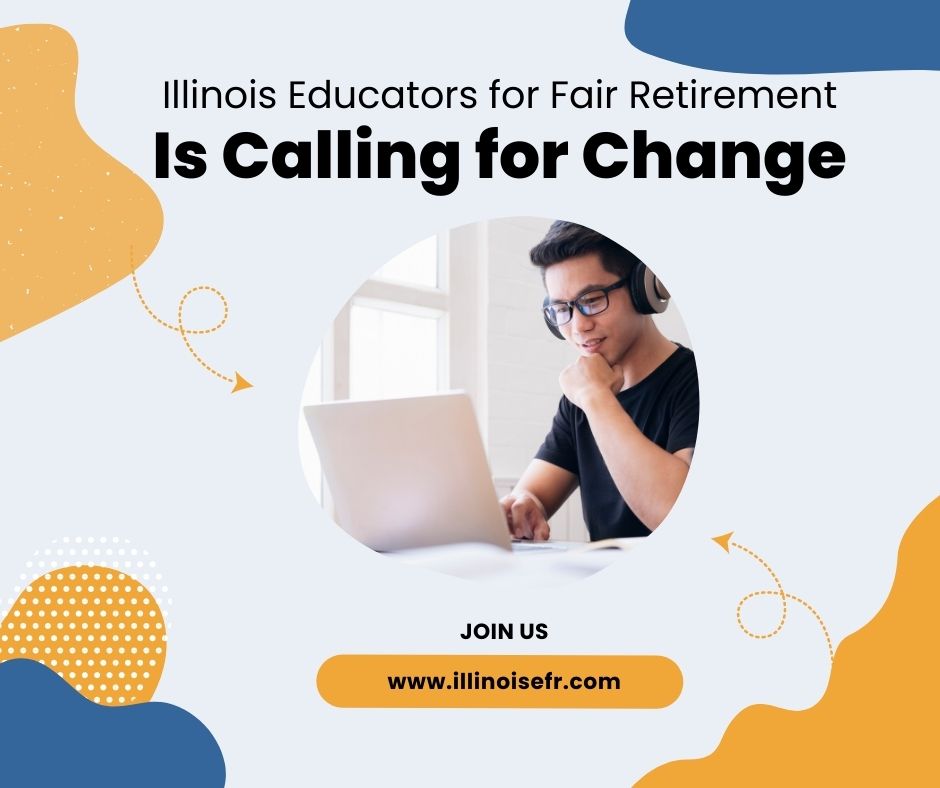 IllinoisFair's tweet photo. Instead of funding teacher retirement benefits responsibly, #ILleg slashed benefits for Teachers hired after 1/1/2011 to pay for the mistakes of the past. We don’t think that’s fair. Illinois Educators for Fair Retirement is calling for change: https://t.co/QLAt7auwB7 https://t.co/oWihFoRfln