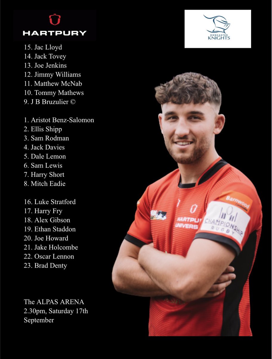 HartpuryRFC's tweet photo. Hartpury make five changes to tomorrow’s starting lineup against @DoncasterKnight. We are looking forward to welcoming back many @Hartpury alumni In Doncaster’s squad. Kick off 2:30pm at Alpas Arena - Hartpury. Discounted tickets must be purchased in advance. https://t.co/9H0zOuIiGq