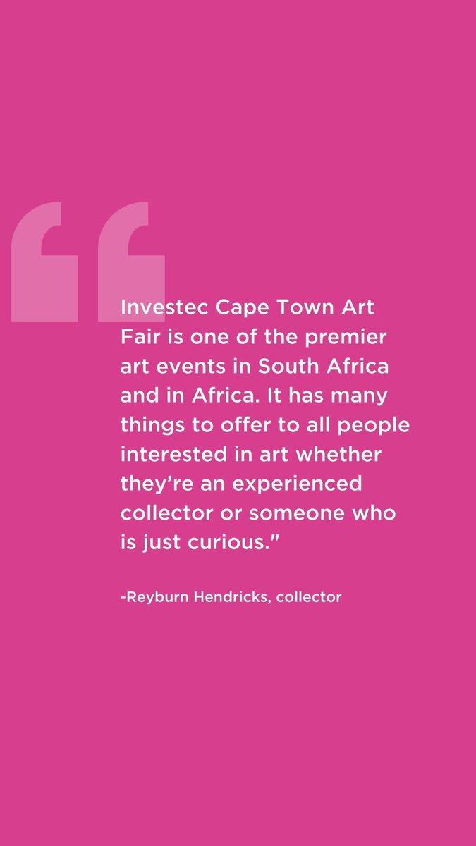 ICTAF_'s tweet photo. RECOLLECT// Reyburn Hendricks // "Investec Cape Town Art Fair is one of the premier art events in South Africa and in Africa. It has many things to offer to all people interested in art whether they’re an experienced collector or someone who is just curious.” #ICTAF
#RECOLLECT https://t.co/QBf0p6S686