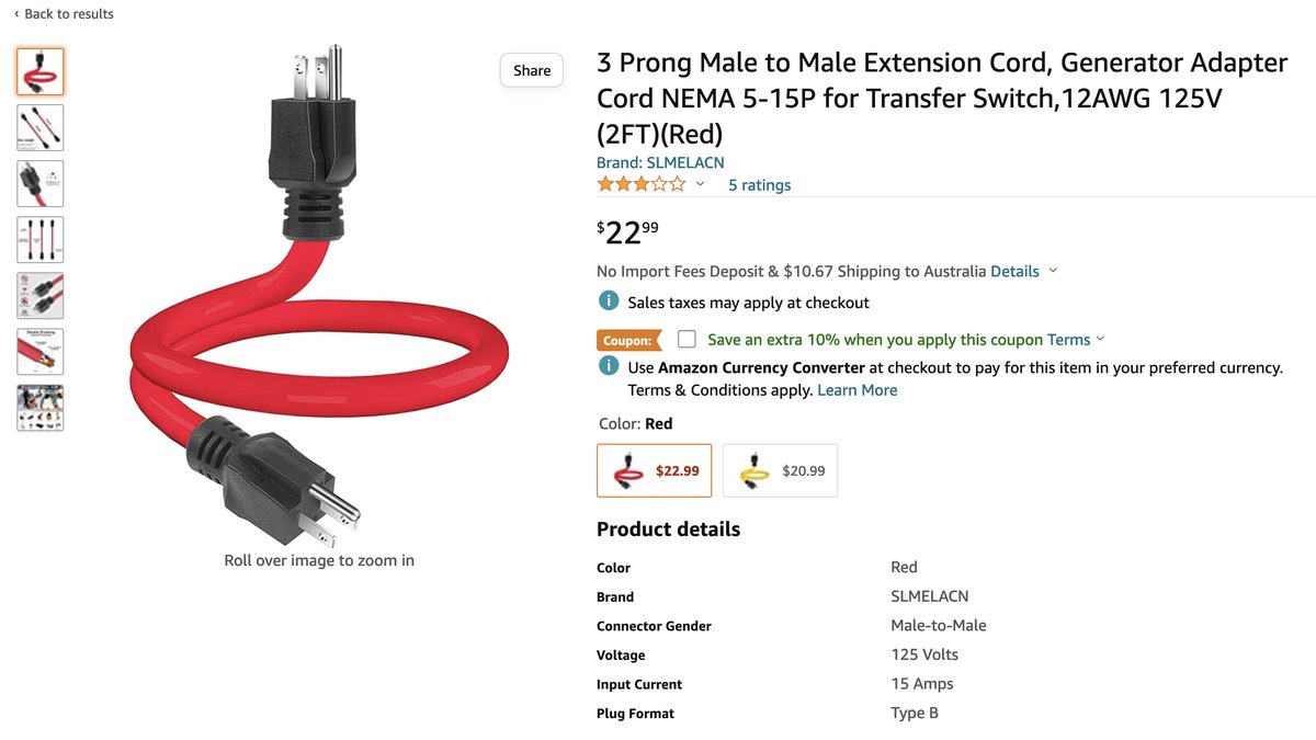 Gizmodo's tweet photo. U.S. Safety Agency Warns People to Stop Buying Male-to-Male Extension Cords on Amazon https://t.co/5yQOPVLD0D https://t.co/bsxHu3aQOo