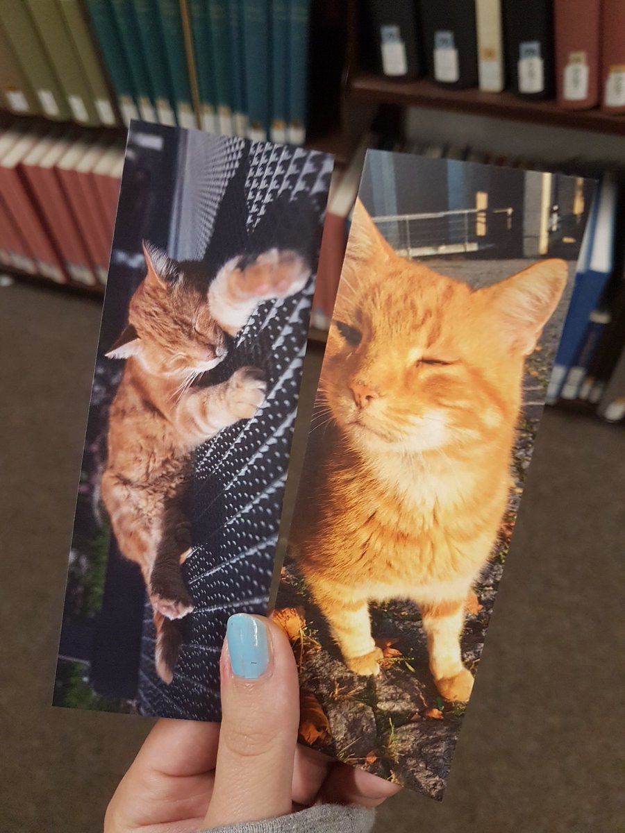 Die Uni hat neue Campus Cat Lesezeichen und ich bin sehr glücklich darüber.