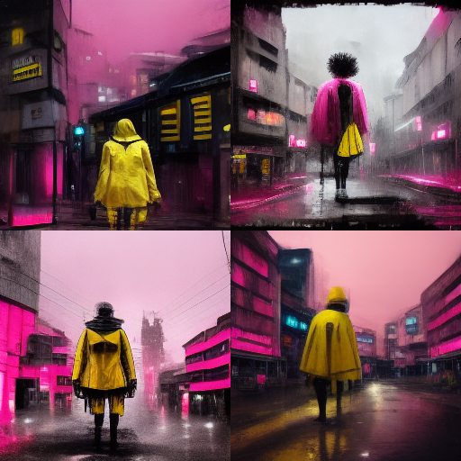 PeaceMatt's tweet photo. Midjourney Bot,PeaceMatt - AI Generated ART !!!! made via my request not by my hand!!! #midjourney #imagineanything #artificiallycreated #midjourney #visualexperimentation **pink pather cartoon character, die antwood , cyberpunk style , yellow and black, tokoyo street scene, nigh https://t.co/BlNN90NkNz