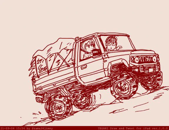 #みなさん去年の今頃はどんな絵描いてましたかへんなジムニー 。 