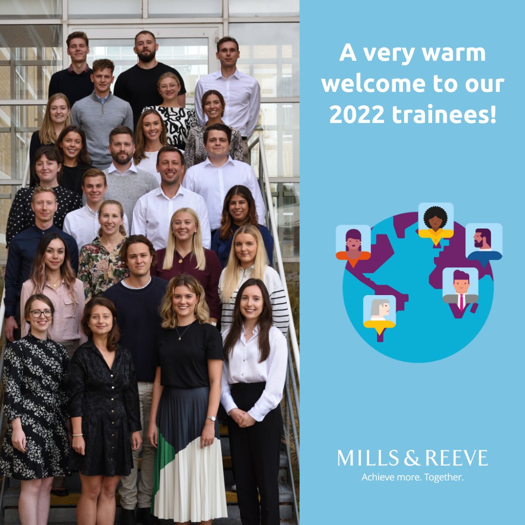 MillsandReeve's tweet photo. Welcome to our class of 2022 trainees! We hope you have a long and successful career here at Mills & Reeve. π
#newtrainees #futurelawyers #law https://t.co/IWZttwrST8