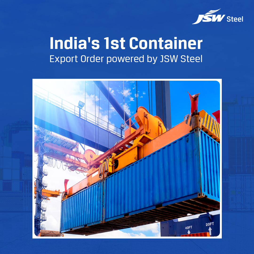 jswsteel's tweet photo. With our advanced technology production process, JSW steel facilitated the process to manufacture shipping containers for the first time in India. It's one of our steps to go with our collective vision towards an Atmanirbhar Bharat.

#JSWSteel https://t.co/8Rvv8oJiRq