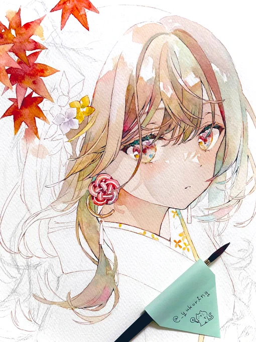塗ってます*wip#Watercolour #art 