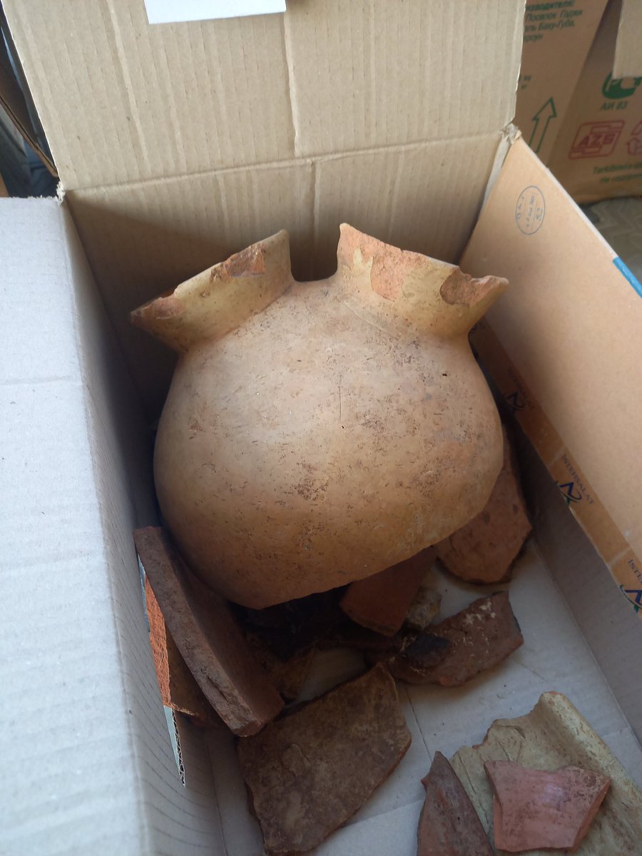 Chalcolithic twin vessel from Leylatepe monument of #Karabakh #Azerbaijan  which was found in 2022 by the #Azerbaijan-#Germany expedition