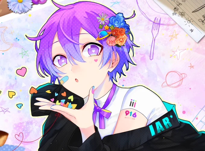 お誕生日おめでとう!!いあるくんの『愛言葉Ⅲ』描かせてもらいました…君の可愛い声が好きです…… 