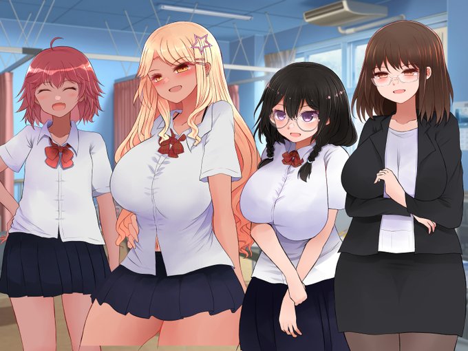 登場キャラは4人で1人当たり4枚ずつぐらいになります。以前作った浴尿サキュバスイトラみたいな感じ。 