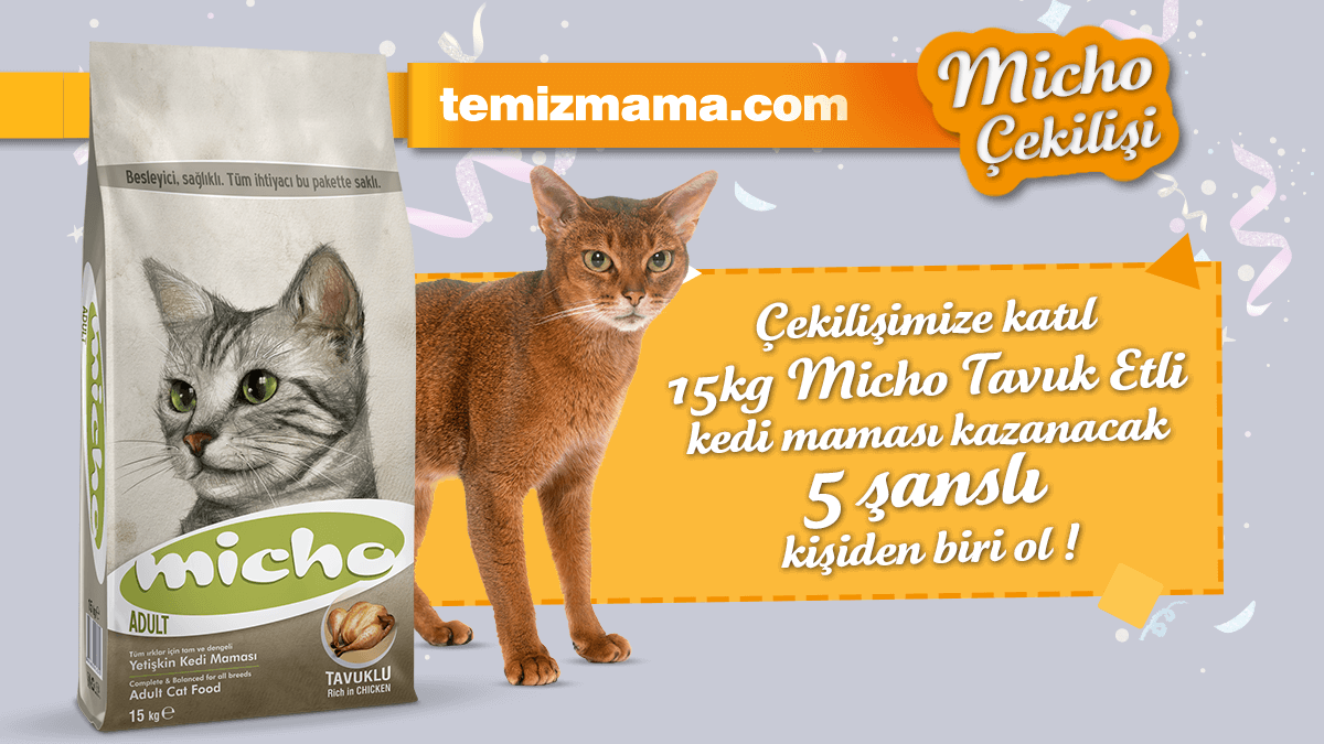 Temizmama'dan Micho Kedi Maması Çekilişi!

5 takipçimize 15 kg Micho Tavuklu Kedi Maması hediye ediyoruz 🎁

Yapmanız gerekenler:
✔️Hesabımızı takip et 👍
✔️Tweeti RT'le 🔁
✔️Tweetin altında 1 arkadaşını etiketle 💬

Kazanan takipçilerimiz 29 Eylül Perşembe günü açıklanacaktır😉