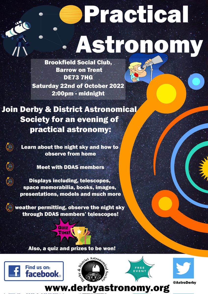 Interested in learning about how to observe the night sky! See information on free event below! #Derby #Derbyshire #astronomy