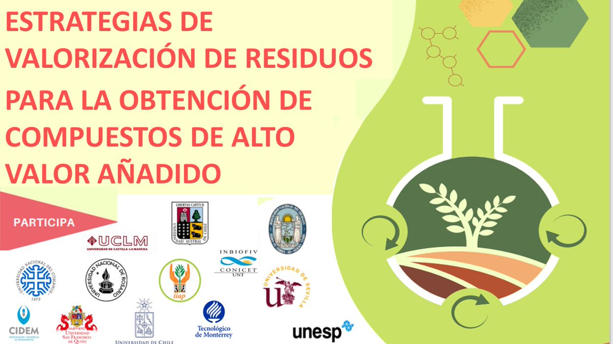 iata_csic's tweet photo. JORNADA GRATUITA en #iatacsic los días 17 y 18 de octubre 2022 (16:00 a 19:00h CEST). Organizadores:
@iata,  #CYTED y  #biolates (Aprovechamiento Sostenible de Recursos Biomásicos Vegetales Iberoamericanos en Cosmética).
Inscripciones: enunez@iata.csic.es
#valorización #residuos https://t.co/YsYYTJxmyu