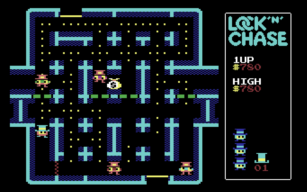 64th_Dimension's tweet photo. Lock 'n' Chase (1983)

#C64 #Commodore64 #pixelart #DataEast https://t.co/ruqMrTGg8M