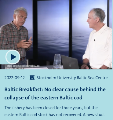 If you missed the last #BalticBreakfast 'Behind the Baltic cod crisis: the ecological envelope', you can watch a recording and read about it here: su.se/stockholm-univ…