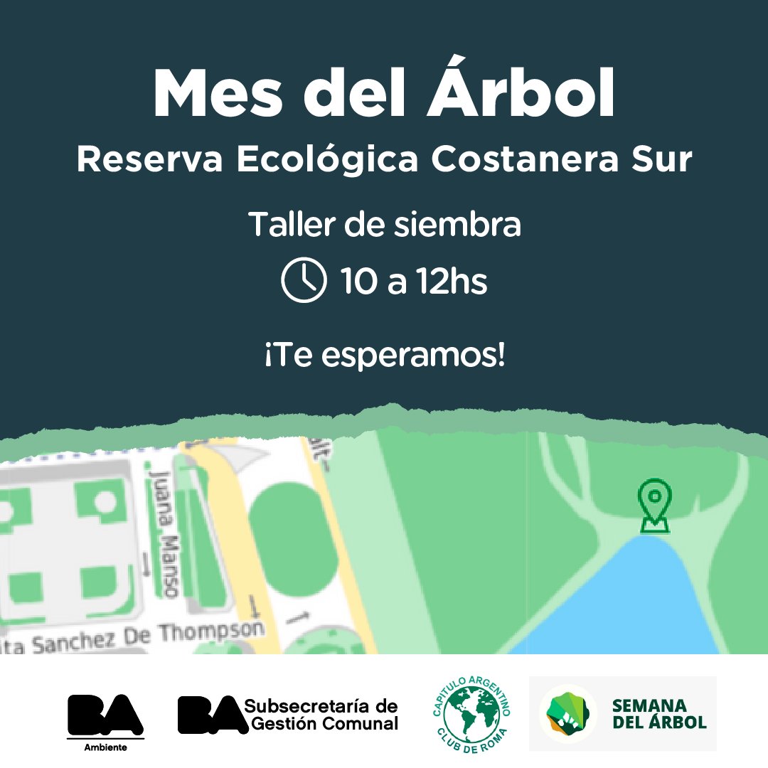 🌱💚 RESERVA ECOLOGICA COSTANERA SUR💚🌱
Junto con 
<a href="/SemanadelArbol/">SemanadelArbol</a>

 vamos a estar brindando talleres de germinación, identificación de nativas y ampliar la Red de Sembradores para fortalecer el arbolado de la CABA. 

Quedan invitado/as, ¡no nos planten! 😉🌳