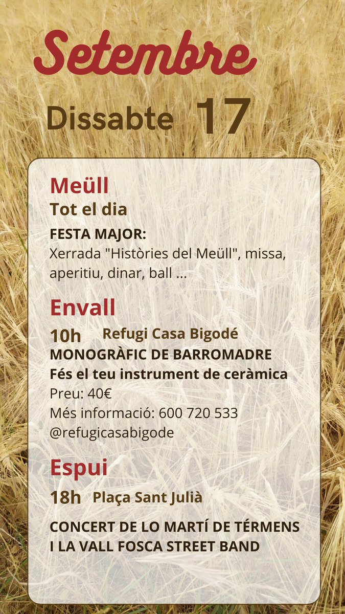 VisitJussa's tweet photo. Ei, ja es cap de setmana‼️ 😍🤳Revisa l'agenda i disfruta al màxim el #pallarsjussà 💦🚵♂️🎊
*****
#capdesetmana #agendadeljussà #quefer #pallarsjussà https://t.co/QrSogNJ8j6