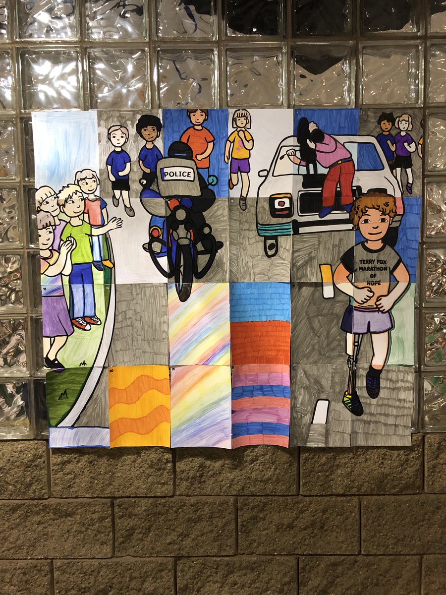 nmes_community's tweet photo. Mr. Young's Grade 5 class made this beautiful collaborative art to celebrate the life of Terry Fox https://t.co/mJKdx93SvE