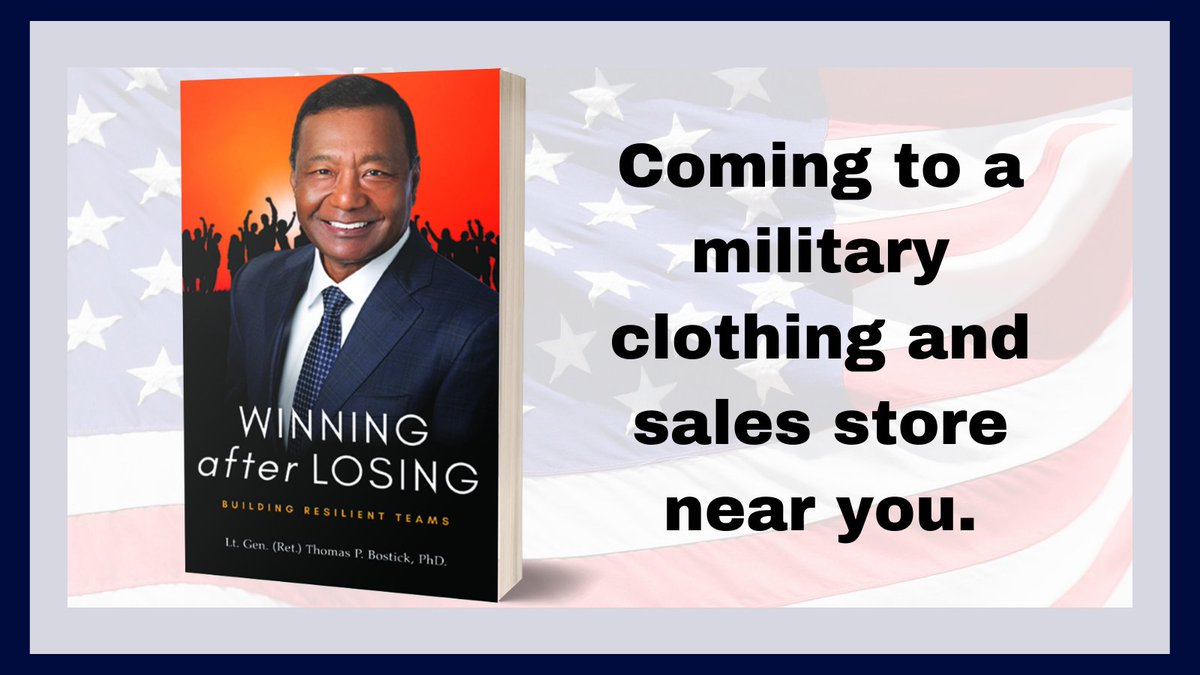 bostickglobal's tweet photo. My book, “Winning After Losing: Building Resilient Teams” may be coming to an #AMCSS near you. If you’ve seen a display on your base, please be sure to take a picture, tag this account, and share it. I'm excited to see where it finds you.  Thank you. 
#AMCSS https://t.co/6JWmTfu4xY