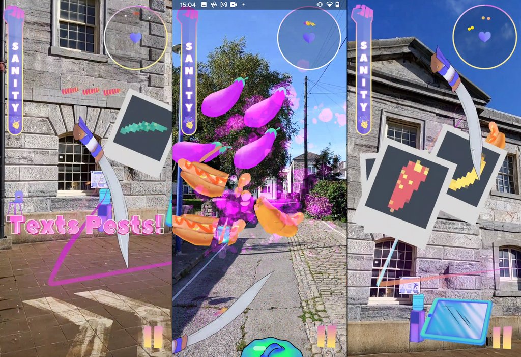 Machete unsolicited 🍆 pix for joy points in our cathartic feminist punk AR game The Glass Ceiling Games! 🔥✊⁠

⁠
#gamedev #mobilegames #indiedev #intersectionalfeminism