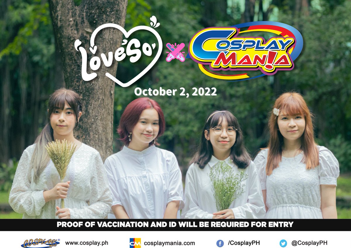 loveso_official's tweet photo. Maybe you've heard some rumors here and there, but today, the cat is out of the bag! 

LoveSo will be the opening act for Cosplay Mania's JAM Concert (Day 2) this October 2, 2022. We'll be opening for MindaRyn and Moona Hoshinova of Hololive Indonesia! 

(1/3) https://t.co/A7pW6UszsP