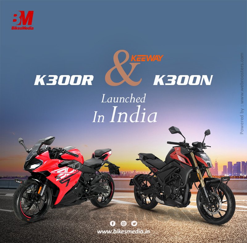 BikesMedia's tweet photo. Keeway launches K300N and K300R in India
 #keeway #benelli #k300n #k300r https://t.co/mGy795Q2YM