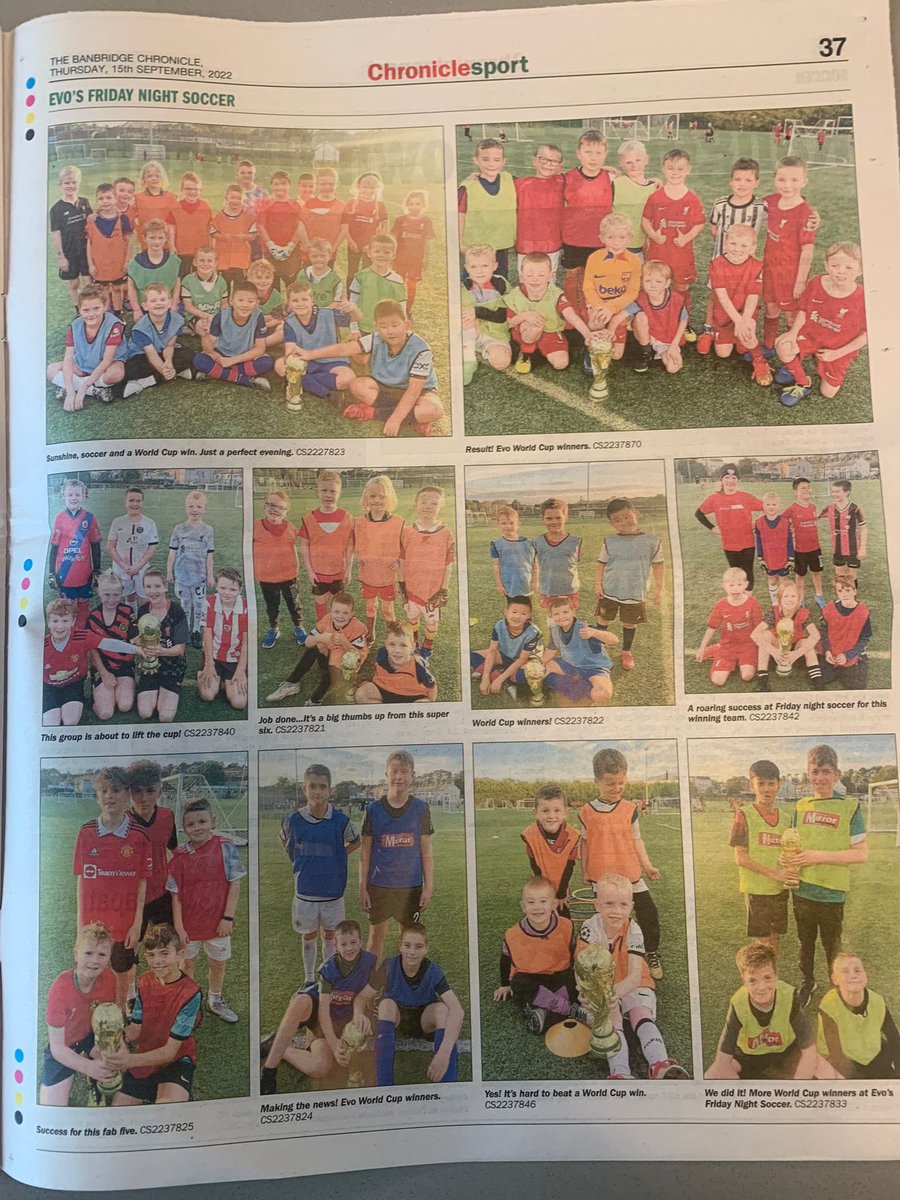 A fantastic spread in the <a href="/banbridgechron/">Banbridge Chronicle</a> on last Evo's Friday Night Football, 6-8pm every Friday folks, get your kids booked in. 07742349718
