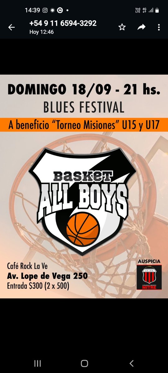 Amigas y Amigos...este Domingo tenemos un hermoso festival de Blues..es en Lope de Vega 250 , todo será a beneficio de los Chicos U15 y U17 de All Boys que van a  jugar un gran torneo en la Provincia de Misiones ...Te esperamos