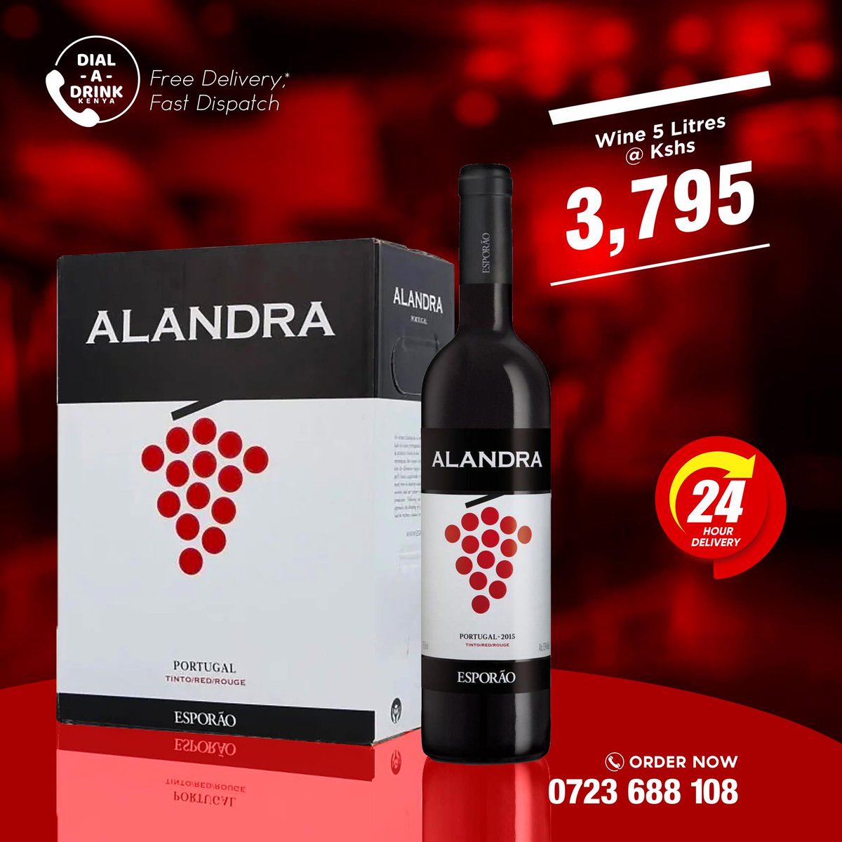 liqourdelivery's tweet photo. Enjoy a glass of fine red dry wine🍷#alandra  #reddrywine #redwine #drywine #alcoholdeliveryservice #alcoholdeliverynairobi
Dial 0723688108 for fast and free delivery within Nairobi and it's environs or visit our website https://t.co/7fq7oGQwK1 https://t.co/5x7mmzUEAQ