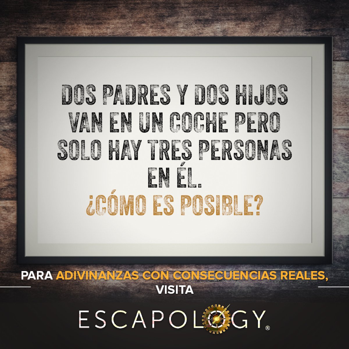 EscapologyL's tweet photo. Escapologer, tenemos para ti una nueva adivinanza 👀 ¿Qué te parece? ¿Te atreves con ella?
Sabemos que serás capaz de adivinar este enigma porque tu mente es privilegiada 🧠

💬 Déjanos tu respuesta en un comentario o por MD.
#RetoCerebrito https://t.co/0Sj5wOGZkZ