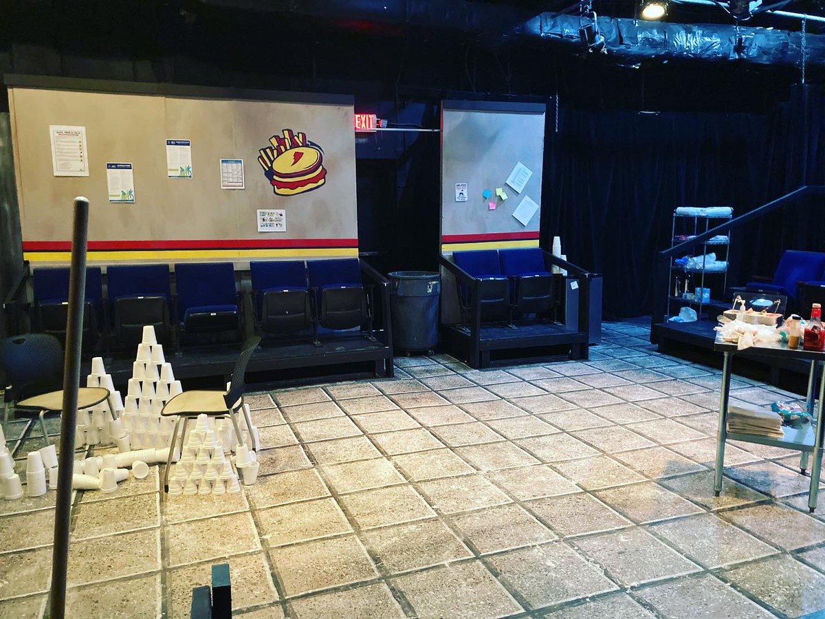 wthcoffeespoons's tweet photo. Had the privilege of seeing my little fast food comedy The Graveyard Shift performed at @madlabtheatre in Columbus, Ohio. These before the show/after the show shots should give you a sense of the goddamn wild demands my plays conjure up and just want to say…sorry. Sorry. https://t.co/PqRvM8cCwo
