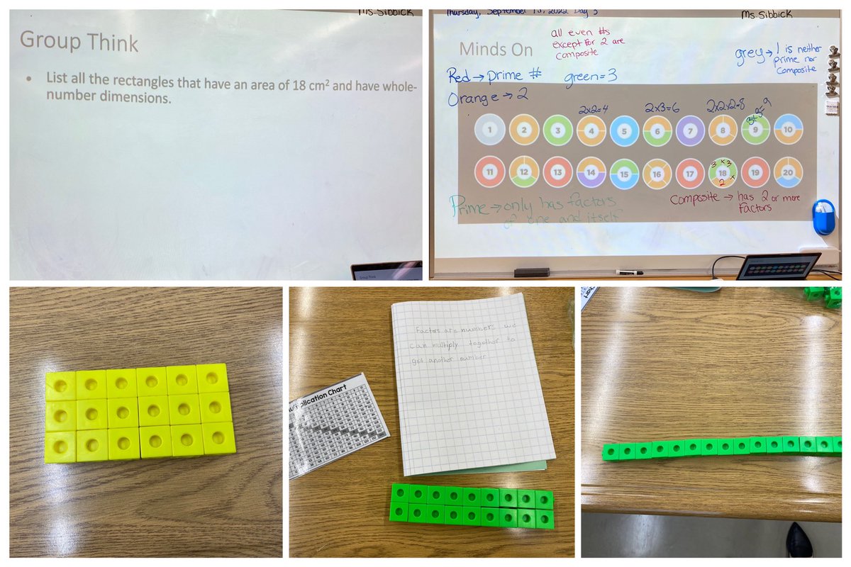 It’s been an exciting couple weeks building community in our grade 7 room! Yesterday we worked together to explore factors and multiples using classroom tools. So exciting to hear the great math talks taking place around the room. 😊
