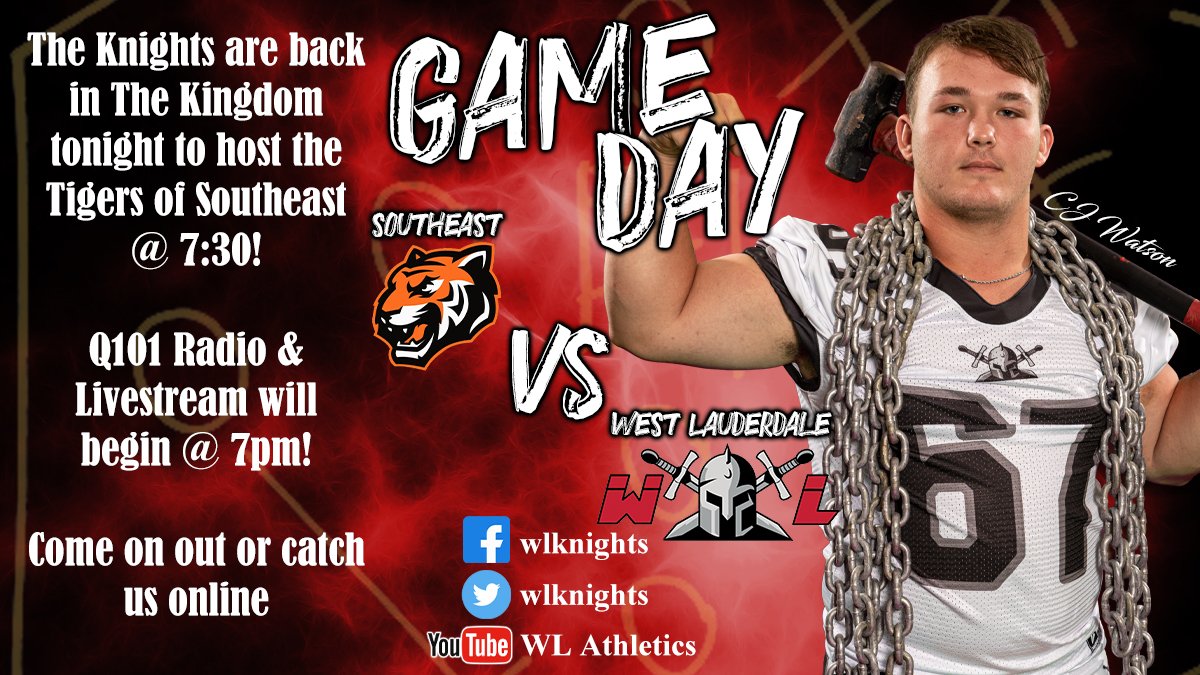 It's GAMEDAY Knight fans!  Come on out to The Kingdom as the Knights host the Southeast Tigers at 7:30pm.  Livestream and radio will start at 7:00pm.

youtu.be/JN8GCxxSAjI