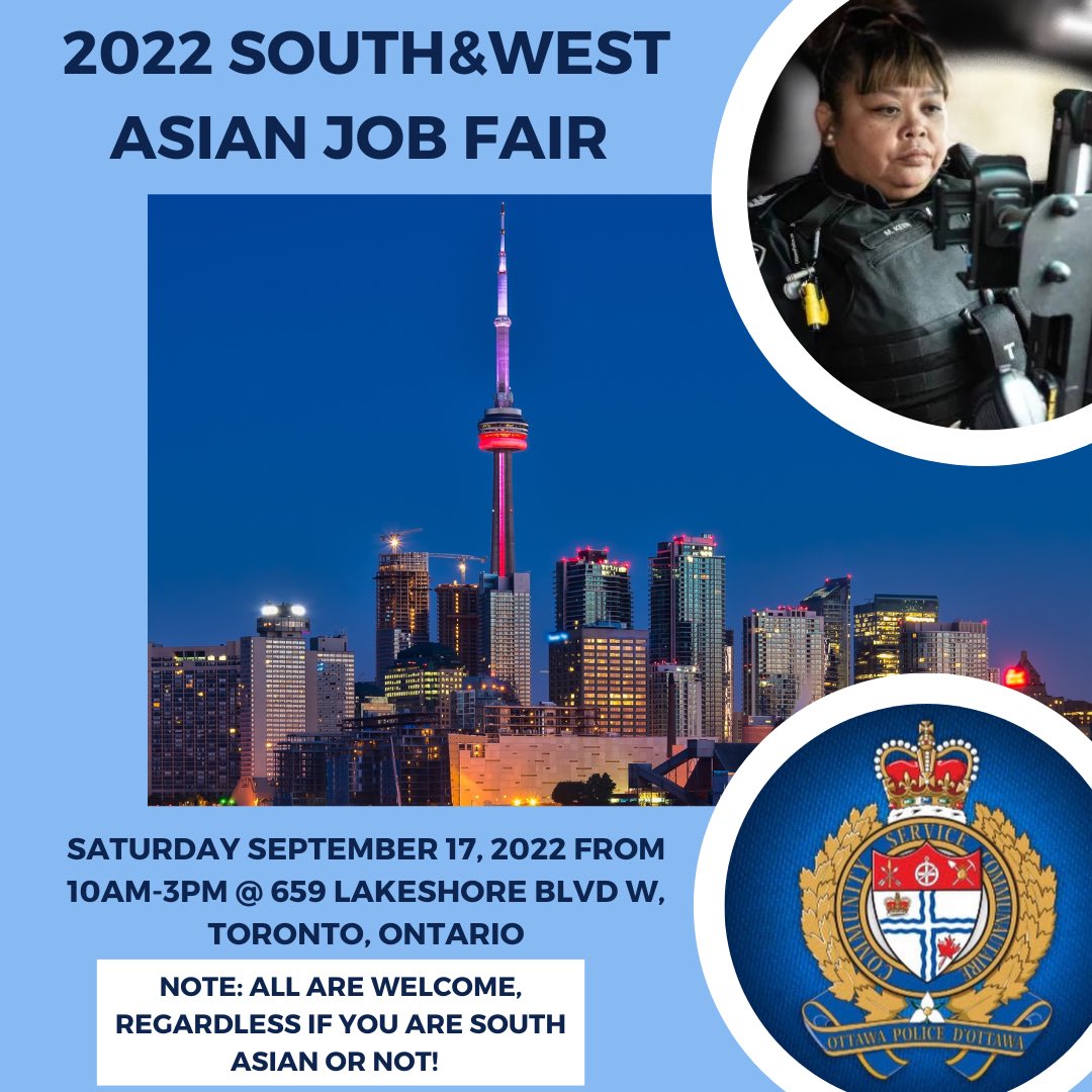 The Outreach Team is on the Road! Come see us in TORONTO at HMC York, 659 Lakeshore Blvd W, At the SOUTH&WEST Asian Recruiting Session 10am-3pm. Just look for the Recruiting Van! #ottawapolice #recruiting #toronto