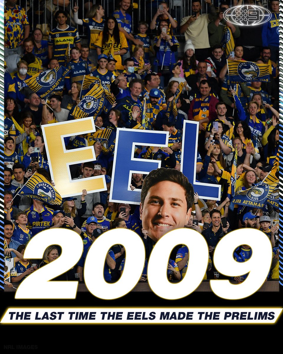 wwos's tweet photo. Could the Eels take it all the way? 🤯⚡

🖥️ Finals Footy | LIVE and FREE on Channel 9 and 9Now

#9WWOS #NRL #NRLFinals https://t.co/xfsEUmx4Lw