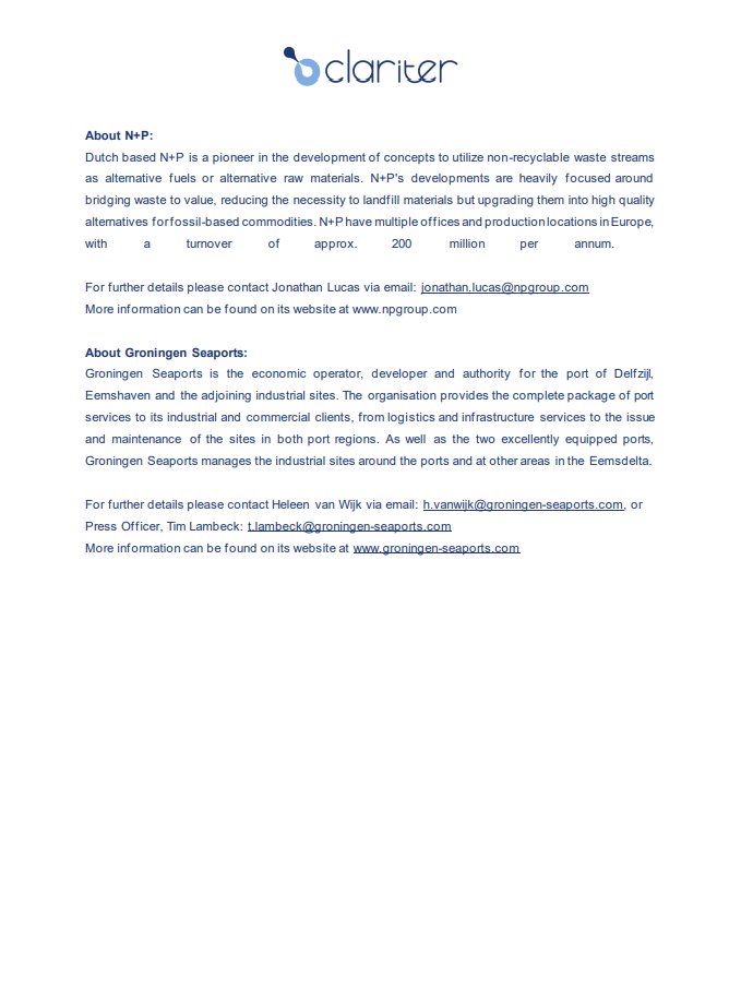 claritergroup's tweet photo. Read the statement from Clariter and its partners on their initiative to develop Europe's largest and most advanced plastic waste sorting plant for the chemical recycling industry.
#ChemicalRecycling #RMPC #PlasticWaste #Clariter #Delfzijl #NL https://t.co/ncJJiiCOza
