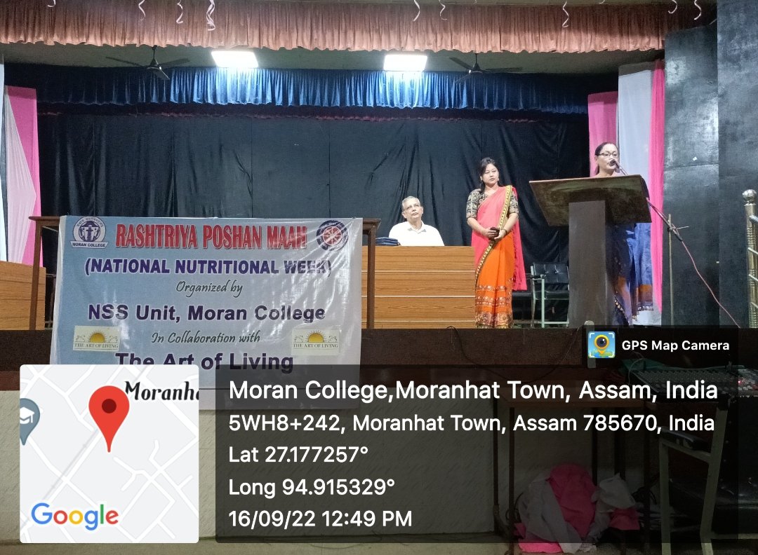 nssmorancollege's tweet photo. 2/2
2. Lectures  on Nutrition and Health  by Dr.Rajendra Pd. Borthakur, Dr.Mitali Konwar ,P.O NSS Unit ,Moran College, Biru Pavan Baruah, Project Officer, Swachcha Bharat  Abhiyan,Moran, Charaideo, on the Occasion of Rashtriya Poshan Maah,2022
@nss_rdguwahati @_NSSIndia https://t.co/sU1Ag3lqTy