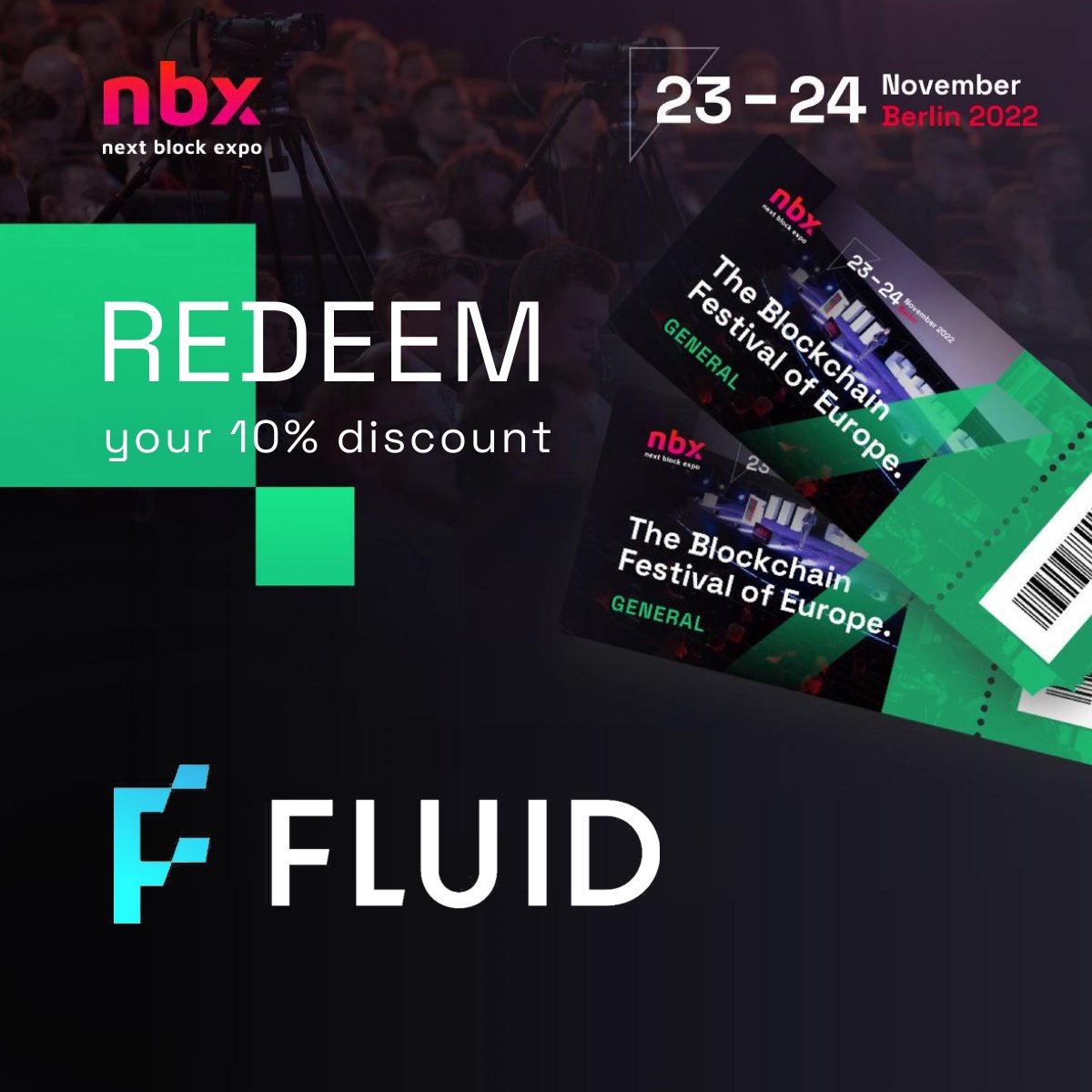 FLD_AI's tweet photo. Catch #FLUID CEO @AhmedWIsmail speak at @nextblockexpo one of the biggest #Web3 events in Europe.
Use the promo code "FLUID10" to avail 10% OFF on tickets in addition to the early bird discounts.
Look forward to meeting #FLUIDIANS in Berlin, Nov 23-24. https://t.co/J8poqf8sYu