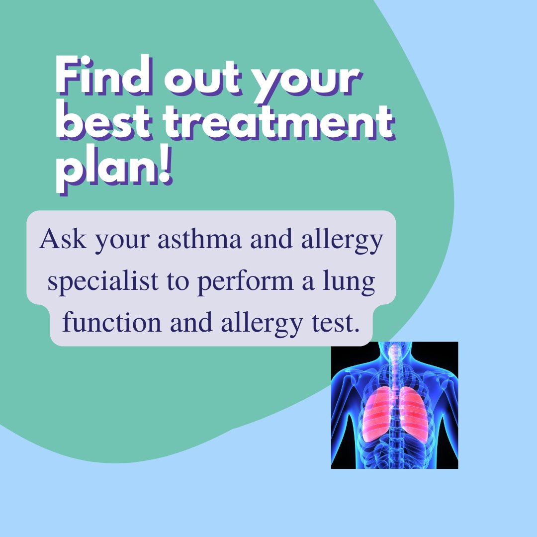 Ask your asthma and allergy specialist for lung function and allergy testing. Work with your doctor to determine the best medical treatment plan based on your identified triggers. 
#DailyBreath #allergytriggers #asthmatriggers #allergytest